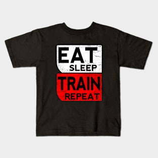 Eat Sleep Train Repeat Kids T-Shirt